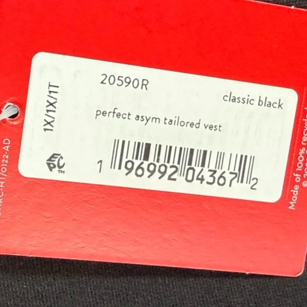 Spanx Womens Perfect Asymmetric Tailored Vest Ponte Knit Black Size 1X Work NWT - Picture 6 of 12